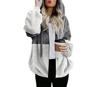 HZling Veste Chaude FemmeSweat à capuche grande taille pour femme manteau hiver chaud poche zippée veste supérieure(Grey,S)