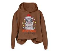 HZling Veste Coupe Vent Femme Madame,je veux faire un hippopotame avec un sweat à capuche tout le temps(Brown,XL)