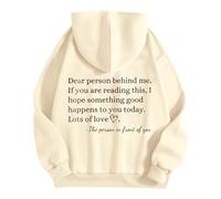 HZling Veste Hiver Femme Femmes,chère Personne derrière Moi,si Vous lisez ceci,Quelque Chose de Bien Vous Arrive Aujourd'hui,Sweat à Capuche(Beige,XXL)
