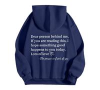 HZling Veste Hiver Femme Femmes,chère Personne derrière Moi,si Vous lisez ceci,Quelque Chose de Bien Vous Arrive Aujourd'hui,Sweat à Capuche(Navy,M)