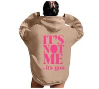 HZling Vetement Sport Femme Sweat à Capuche de Sport à Capuche pour Femmes,Mode décontractée,Lettre imprimée,Manches Longues(Khaki,S)