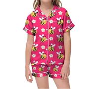 HZling VêTements pour EnfantsPyjama Court imprimé col V pour Enfants,vêtements de Nuit Confortables garçons et Filles,idéal au Quotidien,Le Printemps et l'été(2-3 Ans)