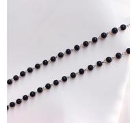 HZLXF1 1 mètre 3-8mm Noir perlé chaîne Bricolage cuivre Collier chaînes Accessoires for la Fabrication de Bijoux Composants à la Main (Color : Black-Silver, Size : 6mm)