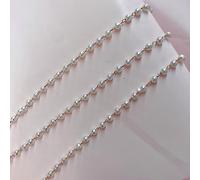 HZLXF1 1 mètre 3-8mm Noir perlé chaîne Bricolage cuivre Collier chaînes Accessoires for la Fabrication de Bijoux Composants à la Main (Color : White-KC Gold, Size : 5mm)