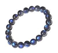 HZLXF1 Bracelet Perles Rondes Labradorite Bleu Clair Naturelle 8mm Femme Labradorite Bleue
