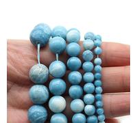 HZLXF1 Naturel Sky Blue Stone Chine Larimar Rond Ensemble d'entretoise d'espacement en Vrac Brin for la Fabrication de Bijoux DIY Collier Bracelet 6/8 / 10 / 12mm