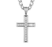 HZMAN acier inoxydable 24K or plaqué croix collier pour hommes femmes