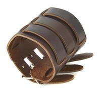 HZMAN Bracelet en cuir pour homme avec triple sangle - Fermeture à boucle, 9.5 inches to 7.5 inches, Cuir, Pas de gemme