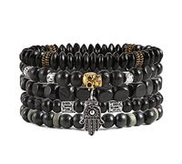 HZMAN Bracelets enroulés pour hommes et femmes, cordons de chanvre, perles en bois, bracelets ethniques tribaux, bracelets en cuir, 15-25cm, Cuir, Pas de gemme