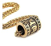 HZMAN Collier avec pendentif tibétain zen bouddhiste en acier inoxydable pour méditation yoga bohème, 0.78 inches, Acier inoxydable