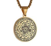 HZMAN Collier avec pendentif vintage en acier inoxydable Le Sceau des Sept Archanges Chaîne 22+2, Acier inoxydable, Non