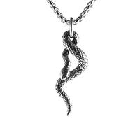 HZMAN Collier serpent gothique pour homme en acier inoxydable gothique animal serpent pendentif collier bijoux cadeau, 1,5 cm x 4,5 cm, Acier inoxydable, Pas de pierre précieuse