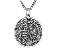 HZMAN Collier Templier pour hommes en acier inoxydable Croix rouge médiévale Collier Pendentif Bijoux Cadeau, 3,7 cm x 3,7 cm, Acier inoxydable, Pas de gemme