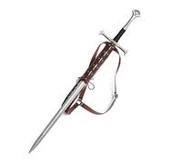 HZMAN Épée médiévale en Cuir de la Renaissance Épée Grenouille Épée LARP Accessoire de Costume Sangle d'épaule Grenouille Épée Ceinture arrière, Marron, réglable
