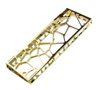 Hzoibyze Boîtier de Clavier 60HE Coque Châssis Cadre Boîte en Alliage d'Aluminium avec Design à Treillis Ouvert et Brillance, V3 Plaqué Or avec Trous pour Ruban, Diffuseur Inclus
