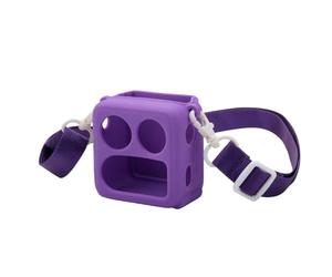 Hzoibyze Étui Audio Enfant Yoto Mini Coque Housse Protection Silicone Résistante aux Rayures avec Sangle Épaule Réglable Découpes Précises Accès Complet Prise, Violet
