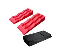 Hzoibyze Lot de 2 Rampes de Stationnement pour Pneus, Support de Roue, Tapis Antidérapant Robuste et Structure épaisse, Idéal pour Le Stationnement de Véhicule, Rouge