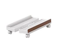 Hzoibyze Support D'ordinateur Portable avec Chariot de Sol Robuste et Support pour Unité Centrale Mobile, Idéal pour Les Salles de Jeux avec Moquette, Grain de Bois Blanc