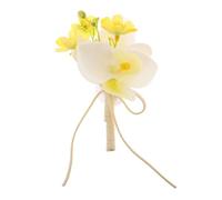 Hzomif Boutonnière bohème en forme de fleur artificielle pour mariage, marié, bal de fin d'année, dîner formel