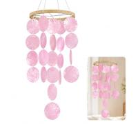 HZOUHONG Carillon Éolien en Coquillage 73cm Ornement Boho (Rose) | Carillons Éoliens Décoratifs D'Intérieur et D'Extérieur, Carillon à Vent Suspendre pour Jardin, Salon, Balcon, Cours