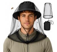 HZOUHONG Moustiquaire fine 2 pièces avec sac de transport | Moustiquaire pour la tête - Protection contre les moustiques - Pour camping, randonnée, pêche, apiculture