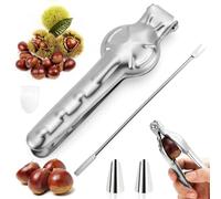 HZOUHONG Pince à Châtaignes, 304 Acier Inoxydable Coupe Chataigne | 2 en 1 Casse Chataigne Multifonctionnels Clip Châtaigne, Ouvre Chataigne, Chestnut Cutter pour Noix, Noisette, Amande