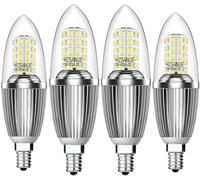 HZSANUE Ampoule LED en Forme de Bougie E14 12W, Équivalent 100W Ampoule Incandescente, 6000K Blanc Froid, 1350Lm, Ampoule LED, Ampoule Bougie Petit Edison à Vis, Lot de 4