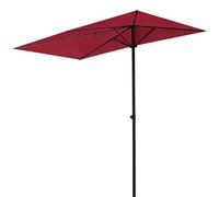 HZS emi Rectangulaire Parasol Extérieur 250x130cm, Réglable en Hauteur 170-260cm Demi Parasol Contre Mur pour Balcon Jardin Café(Burgundy)