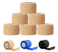 HZSZJMN Bandage Autoadhésif Cohésifs Bandes 2,5cm x 4,5m, 6 Rouleaux Bandage Medical Elastique Pansements Adhésifs Bandage de Sport non Tissé Cohésif pour Mains, Pieds, Genoux, Bras (Skin)