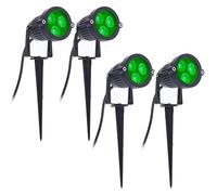 Hztuang 4 PièCes SéRies LED Jardin LumièRes 3W 220V Projecteur ExtéRieur avec Spike IP65 ÉTanche Jardin Paysage Lampe DéCorative Vert