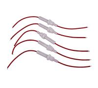 Hztuang 5Pcs Porte-fusible en Tube du Type de Capuchon Inline a vis Blanc et Rouge 6mm x 30mm