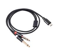 Hztuang Câble audio stéréo double USB C de 6,35 mm Type C, câble audio double de 6,35 mm pour haut-parleurs multimédias de smartphones, 1 mètre