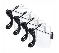 Hztuang Paquet de 4 Porte-Badges Étanches pour Cartes D'Identité, Porte-Cartes Transparent et Étanche avec Lanière et Porte-Clés