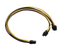 Hztuang PCI-E PCI Express 6 broches femelle vers double double 2 ports 8 broches (6 + 2 broches) Adaptateur mâle F/M Carte vidéo GPU Câble d'alimentation 18 AWG 20 cm