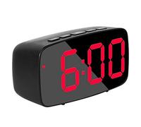 Hztuang RéVeil NuméRique Intelligent de Chevet, Horloge de Bureau USB de Voyage à LED Rouge avec RéPéTition de TempéRature de Date 12 / 24H pour Chambre à Coucher, Noir