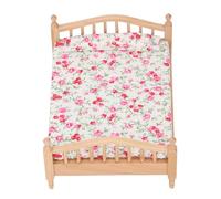 Hztyyier 1/12 Lit Miniature élégant en Bois pour Maison de Poupée pour Décoration de Chambre à Coucher en Bois de Bouleau 16 X 12,2 X 7,1 Cm, Idéal pour Créer Une Ambiance Miniature Confortable