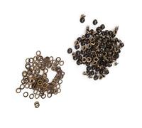 Hztyyier 100 œillets Métalliques, Petits œillets avec Rondelles pour L'artisanat du Cuir, Couture, Bronze, Forme Ronde, 4 Mm, 5 Mm, 6 Mm de Diamètre Intérieur, 100 Pièces pour Lacets, (6MM)