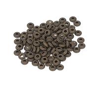Hztyyier 100 Pcs Perles D'espacement en Métal, 3 Mm de Diamètre Perles D'espacement en Bronze Antique pour Collier à Faire Soi-même Bracelet Bracelet de Cheville Fabrication de Bijoux