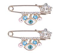 Hztyyier 2 Pièces Broche Broches Mauvais œil Bleu Poussette Sac à Langer Anniversaire