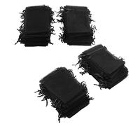 Hztyyier 200pcs Draw Sac à Orage à Cordes Elegant Organza Sac à Bijoux pour les Cadeaux de Cérémonie de Mariage, Mini Poches Transparentes (BLACK)