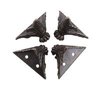 Hztyyier 4 Pièces Pieds de Boîte en Laiton, Coins Protecteurs en Alliage de Zinc pour Boîtes à Bijoux, Outils d'Artisanat