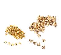 Hztyyier 50pcs Goujons en Rivets en Cristal de Diamants en à Pointes de rivets pour la décoration en cuir/ceinture/sac à main(Or)
