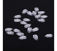 Hztyyier AB Gemmes Acrylique Clair Cristal à CoudreStrass Thermocollant pour Vetement(Blanc), 200Pcs pour Vetement Handcraft Tools