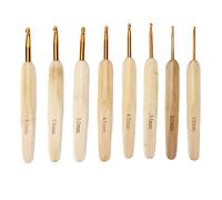 Hztyyier Alumina Crochet Crochets Round Aiguille - Bambou Manche de Manche de Tissage pour les Amateurs D'artisan, Kit 8pcs pour les Amateurs de Tricotage