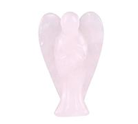 Hztyyier Ange en Quartz Rose Naturel, Pierre de Cristal Décorative, Ornement pour Maison et Bureau