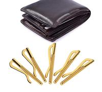 Hztyyier Anti -pos-Prost-Prince Money Pinmp/Holder Design Simple Design Writing Pocket Plance/Holder 5pcs pour Les Classes en Espèces Banqueur Not Storage 75 Mm pour Le Sac en Cuir (Golden /