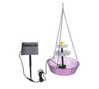 Hztyyier Bain d'oiseaux Solaire avec Fontaine, Bol à Bulles Suspendu en Plastique pour Jardin Extérieur, Balcon, Entièrement alimenté par L'énergie Solaire, Antirouille et Facile à