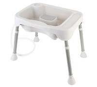 Hztyyier Bassin à Shampoing Station de Lavage des Cheveux Couchés, Lavabo Confortable avec Support de Cou Amovible, Matière Plastique Robuste, Portable et Compact, Taille 48 X 33,5 Cm (Gris fumé)