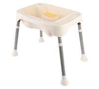 Hztyyier Bassin à Shampoing Station de Lavage des Cheveux Couchés, Lavabo Confortable avec Support de Cou Amovible, Matière Plastique Robuste, Portable et Compact, Taille 48 X 33,5 Cm (Blanc crème)