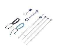 Hztyyier Bijoux pour les Yeux Ensembles de Porte-clés de Bracelet de Pendentif Oculaire Chanceux à la Mode